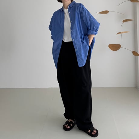 ORGANIC COTTON ROUGH MELLOW SHIRTS/MID SAX