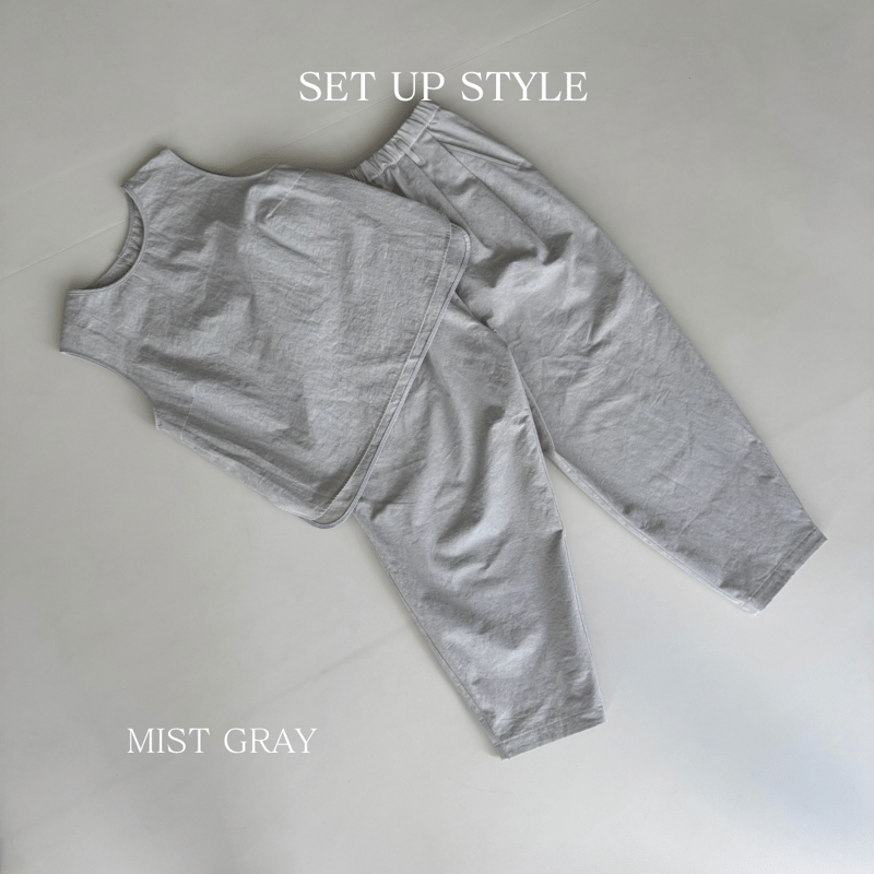argueバフィーパンツ　ミストグレー BUFFY VINTAGE SLEEVELESS BLOUSE/MIST GRAY | ARGUE