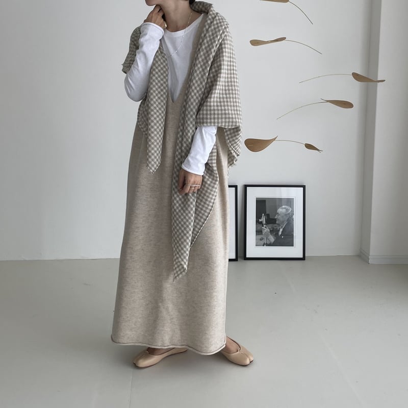 返品返金はお受けできませんargue MERINO WOOL VAREUSE VEST DRESS