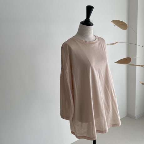 SHEER LIGTEST COTTON ESSENTIAL WIDE T-SHRTS/DUSTY PINK