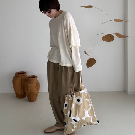 RAW MELANGE COTTON JERSEY   Layered Long T-shirt　【ECRU】