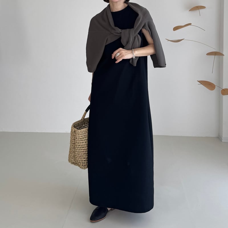 argue シアサッカー　ワンピース　SEERSUCKER DRESS SEERSUCKER DRESS /BLACK | ARGUE