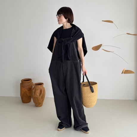 CORDUROY OVERALL  /CHACOAL NAVY