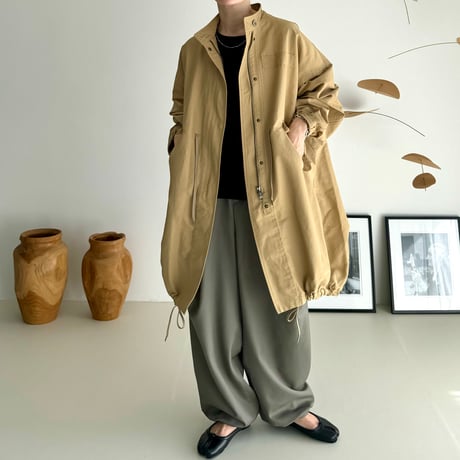 COTTON NYLON M-65 HALF COAT/CAMEL