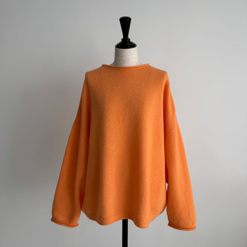WOOL CASHMERE SWEAT-KNIT PULLOVER / APRICOT ORA