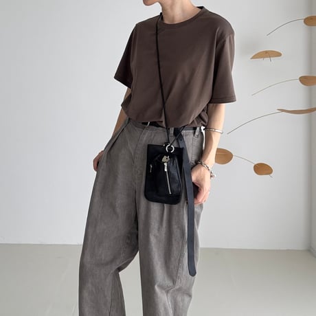 SUVIN GIZA PREMIUM POISE T-SHIRTS/OLIVE BROWN