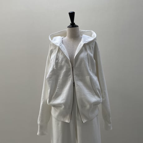 AMERICAN VINTAGE DRY SILKY ZIP HOODIE /WHITE