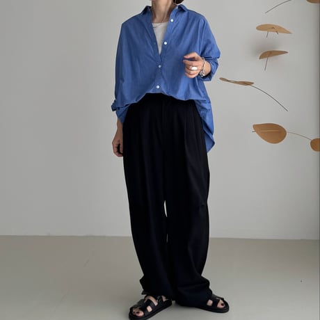 ORGANIC COTTON ROUGH MELLOW SHIRTS/MID SAX
