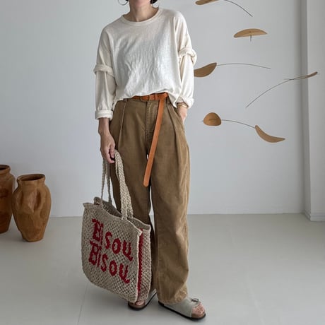 RAW MELANGE COTTON JERSEY   Layered Long T-shirt　【ECRU】