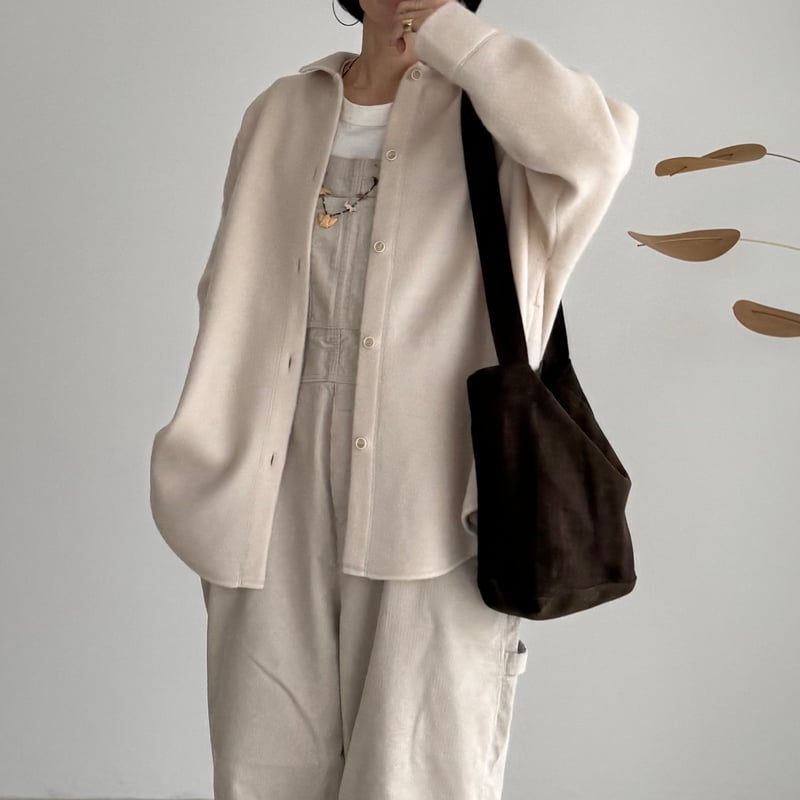 WOOL FLEECE W-FACE SHIRTS COAT/ECRU | ARGUE