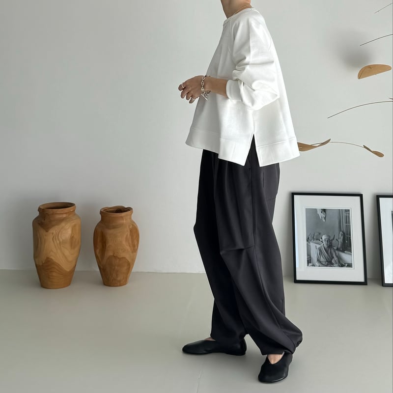 アーギュー argue WOOL WIDE TUCK PANTS/BROWN