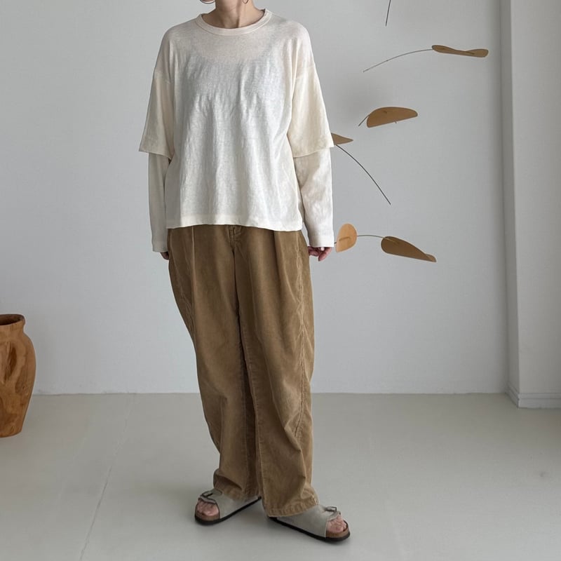 RAW MELANGE COTTON JERSEY Layered Long T-shir
