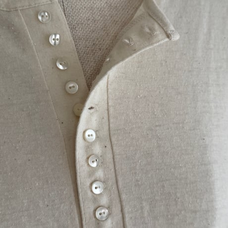 OLD-NEP COTTON SILK MODEST  Henry Neck T-shirt