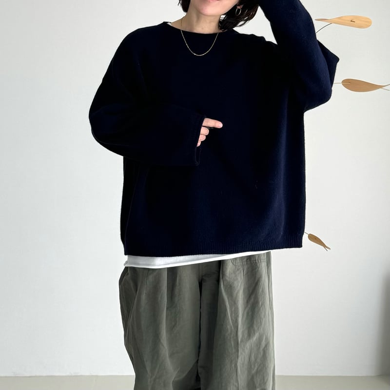 argue＊WOOL CASHMERE HOLE SWEAT KNIT 黒 新品】argue WOOL CASHMERE HOLE SWEAT KNIT