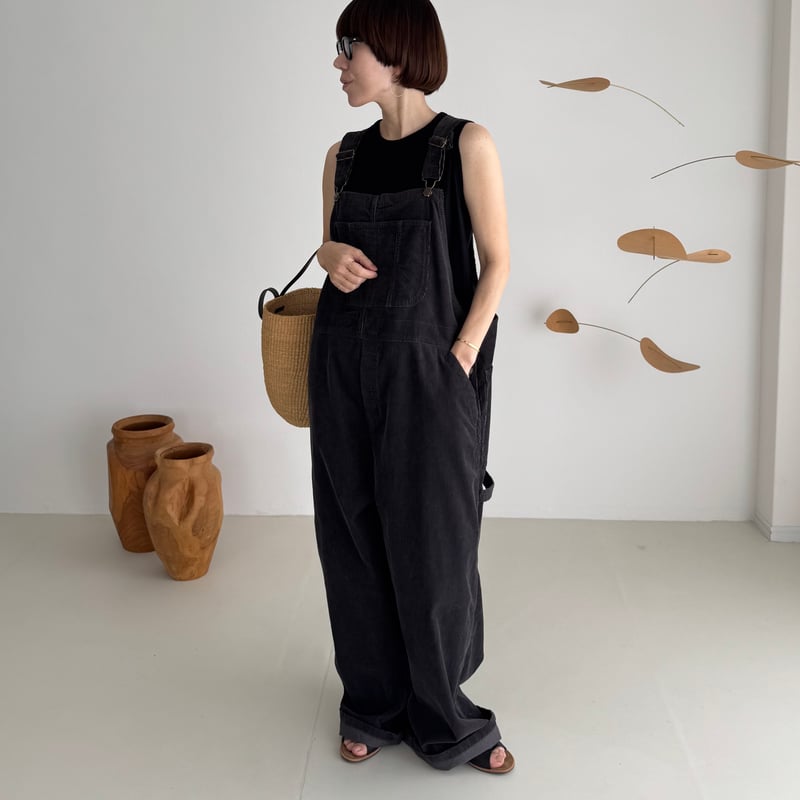 ARGUE ブラックオーバーオール CORDUROY OVERALL /CHACOAL NAVY | ARGUE