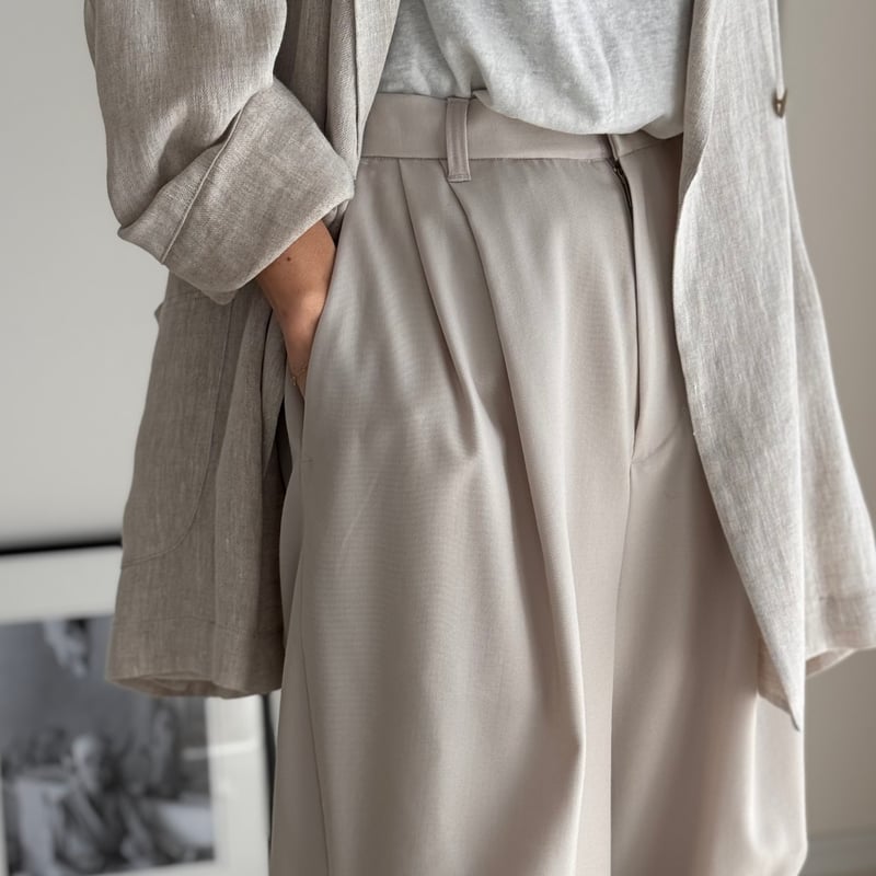 パンツ argue WOOL WIDE TUCK PANTS WOOL WIDE TUCK PANTS/BLACK | ARGUE