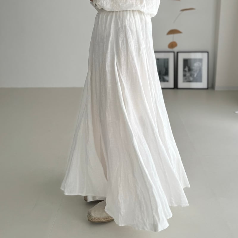 argue FRENCH LINEN LONG FLARE SKIRT（argue FRENCH LINEN LONG