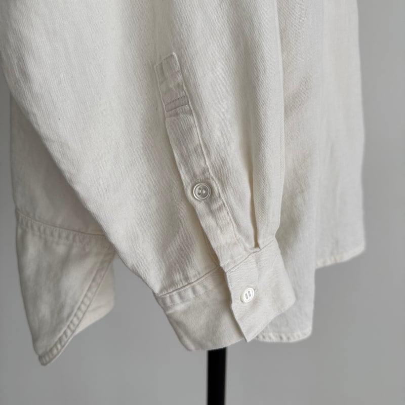 LINEN COTTON DENIM SHIRT PULLOVER/WHITE | ARGUE