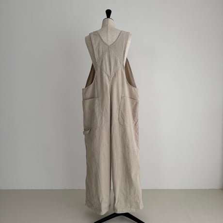 CORDUROY OVERALL / SAND BEIGE