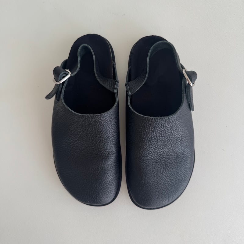 OBLIQUE SABO SHOES / SINGLE LETHER (BLACK) | ARGUE