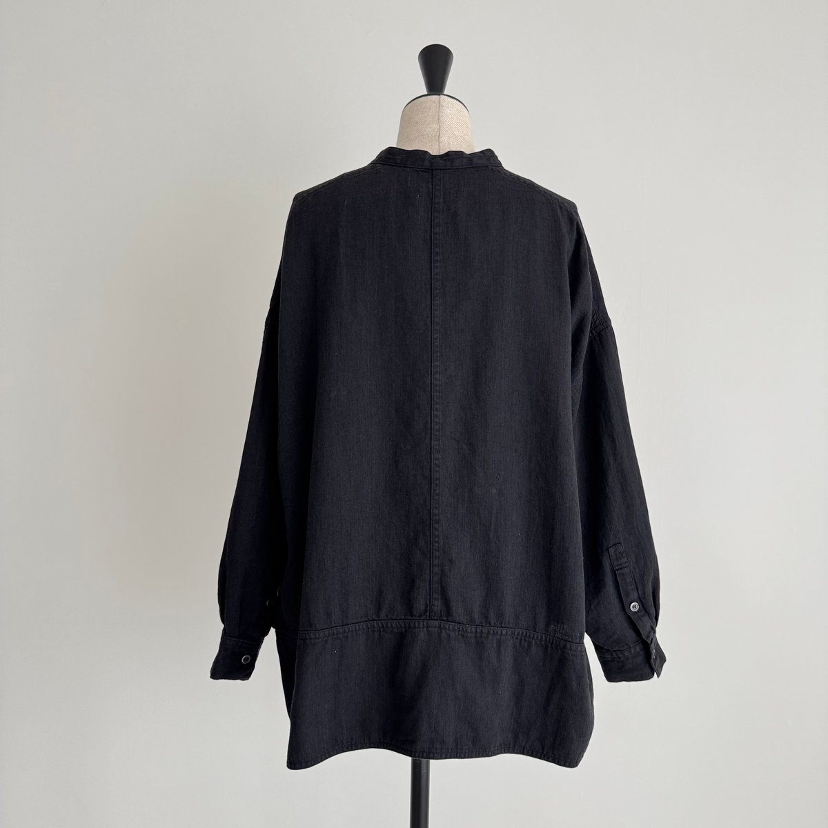 ARGUE リネンコットンデニムシャツプルオーバー　BLACK サイズ2 LINEN COTTON DENIM SHIRT PULLOVER / BLACK | ARGUE