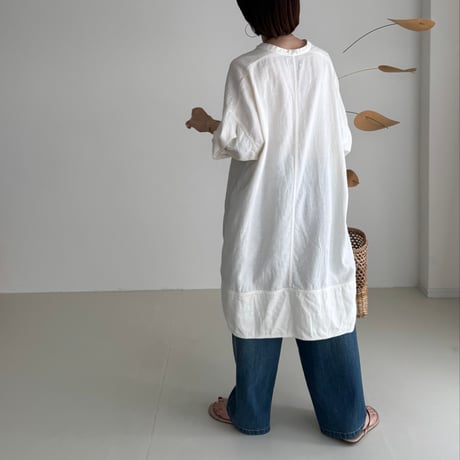 LINEN COTTON DENIM SHIRT TUNIC