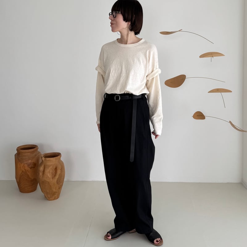 RAW MELANGE COTTON JERSEY Layered Long T-shir