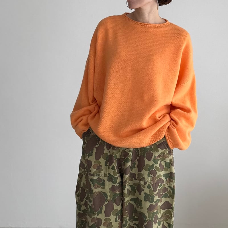 トップス ARGUE WOOL CASHMERE SWEAT-KNIT PULLOVER WOOL CASHMERE SWEAT-KNIT PULLOVER / APRICOT ORA