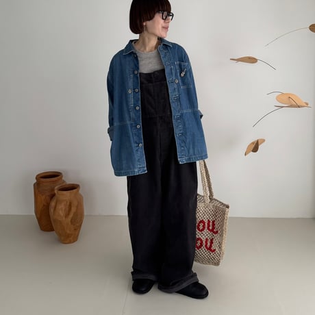 CORDUROY OVERALL  /CHACOAL NAVY