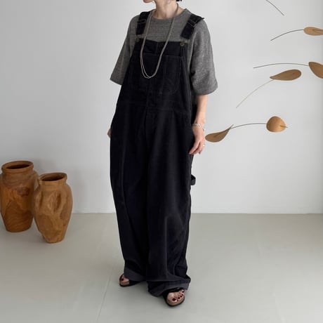 CORDUROY OVERALL  /CHACOAL NAVY