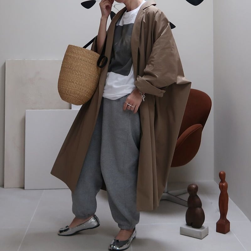 ジャケット・アウター argue ESSENTIAL WIDE OVER TRENCH COAT ESSENTIAL WIDE OVER TRENCH COAT/CAMEL BEIGE