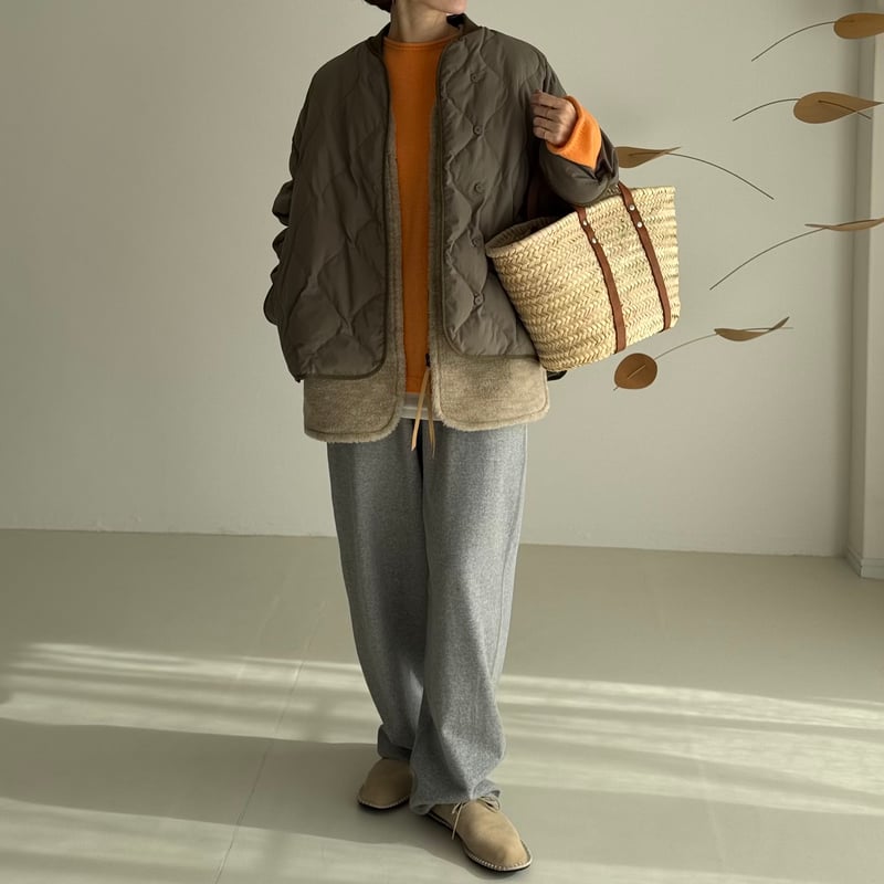 LEYERED QUILTING＆WOOLBOA JUMPER | ARGUE ARGUE LEYERED