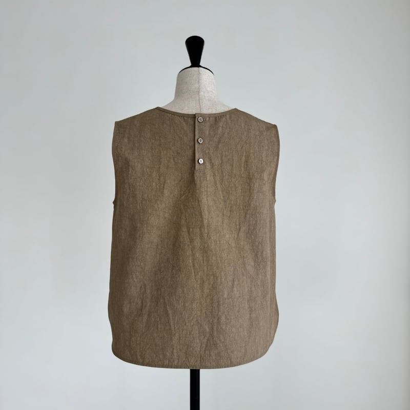 BUFFY VINTAGE SLEEVELESS BLOUSE/DARK CAMEL | ARGUE