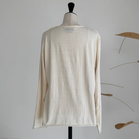 OLD-NEP COTTON SILK MODEST  Henry Neck T-shirt