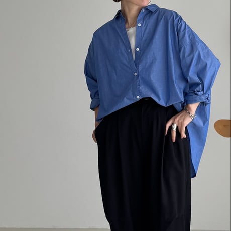 ORGANIC COTTON ROUGH MELLOW SHIRTS/MID SAX