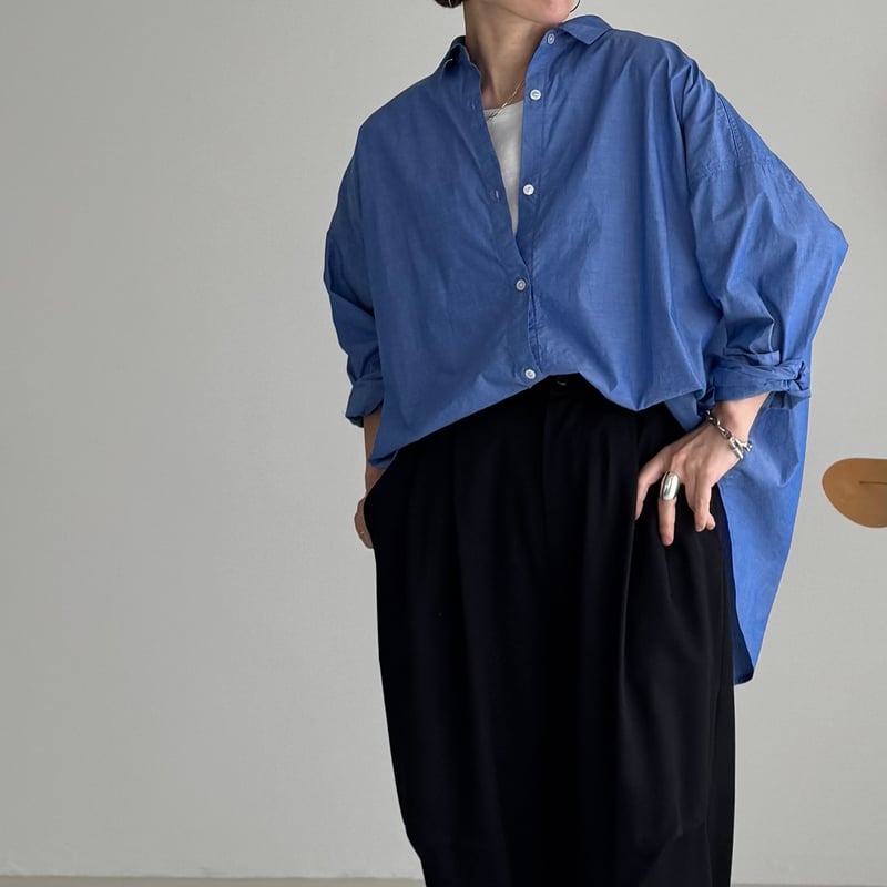 argue organic cotton comfort shirt シャツ ORGANIC COTTON ROUGH MELLOW SHIRTS/MID SAX | ARGUE