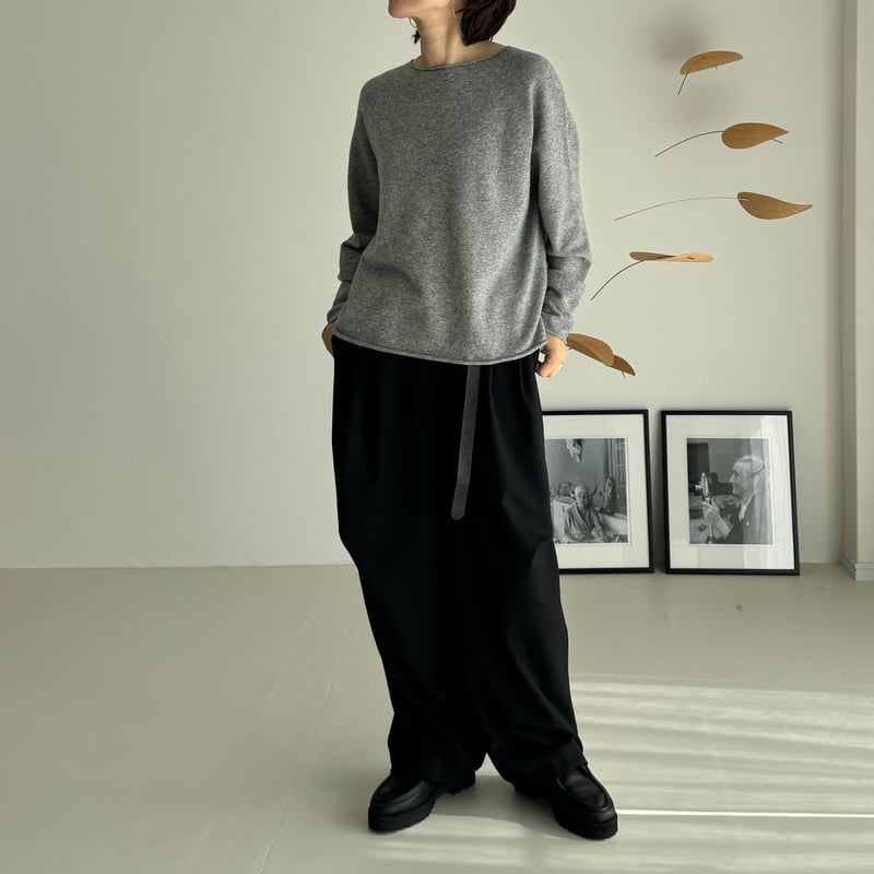 美品　argue WOOL WIDE TUCK PANTS/BROWN WOOL WIDE TUCK PANTS/BLACK | ARGUE