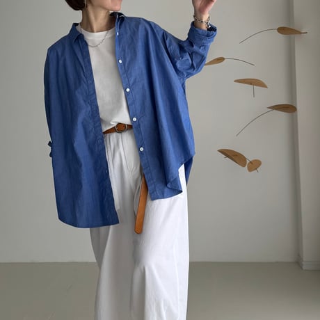 ORGANIC COTTON ROUGH MELLOW SHIRTS/MID SAX