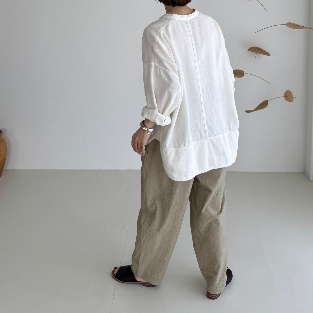 LINEN COTTON DENIM SHIRT PULLOVER/WHITE | ARGUE