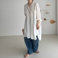 LINEN COTTON DENIM SHIRT TUNIC