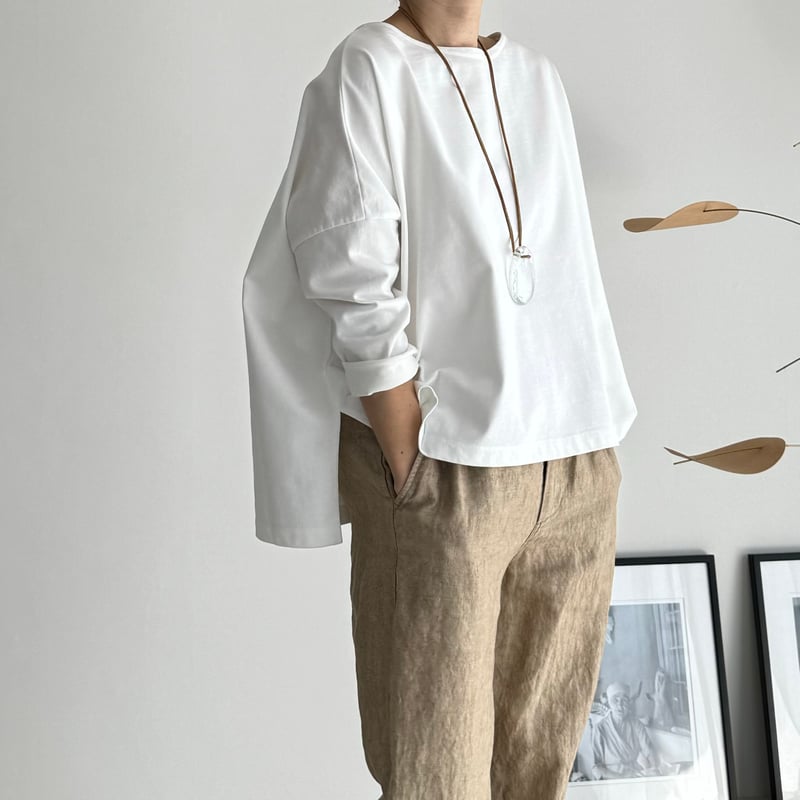 HIGHSOFTY COTTON JERSY WIDE PULLOVER/WHITE | ARGUE