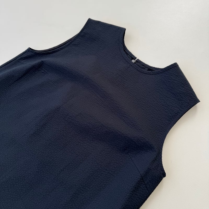 argue シアサッカー　ワンピース　SEERSUCKER DRESS SEERSUCKER DRESS /BLACK | ARGUE