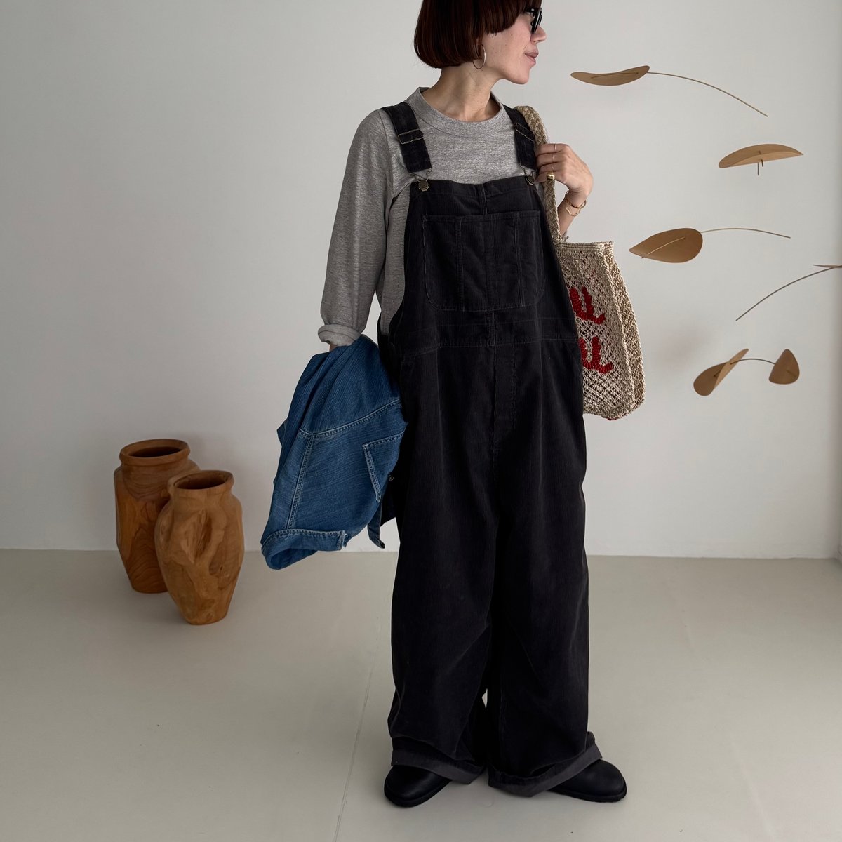 CORDUROY OVERALL /CHACOAL NAVY | ARGUE