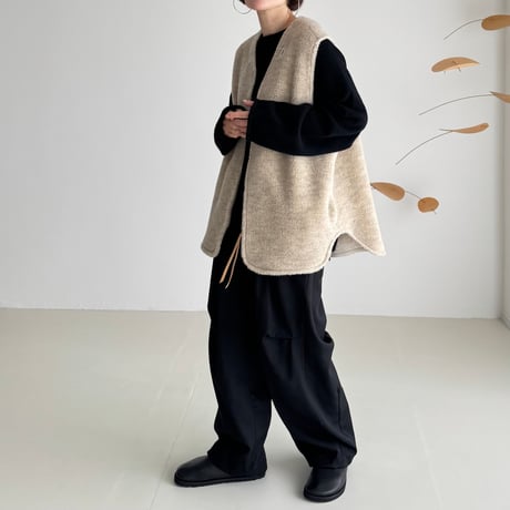 LEYERED QUILTING＆WOOLBOA JUMPER