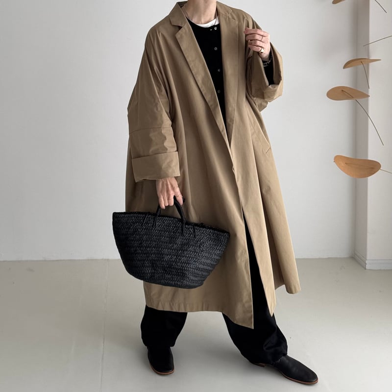 ESSENTIAL WIDE OVER TRENCH COAT/CAMEL BEIGE