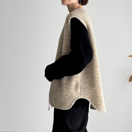 LEYERED QUILTING＆WOOLBOA JUMPER