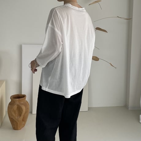 SHEER LIGTEST COTTON ESSENTIAL WIDE T-SHRTS/WHITE