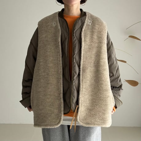 LEYERED QUILTING＆WOOLBOA JUMPER