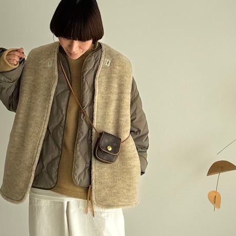 LEYERED QUILTING＆WOOLBOA JUMPER