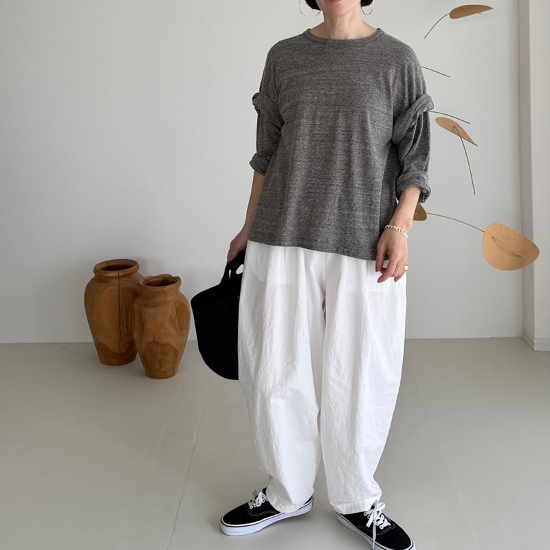 RAW MELANGE COTTON JERSEY Layered Long T-shir